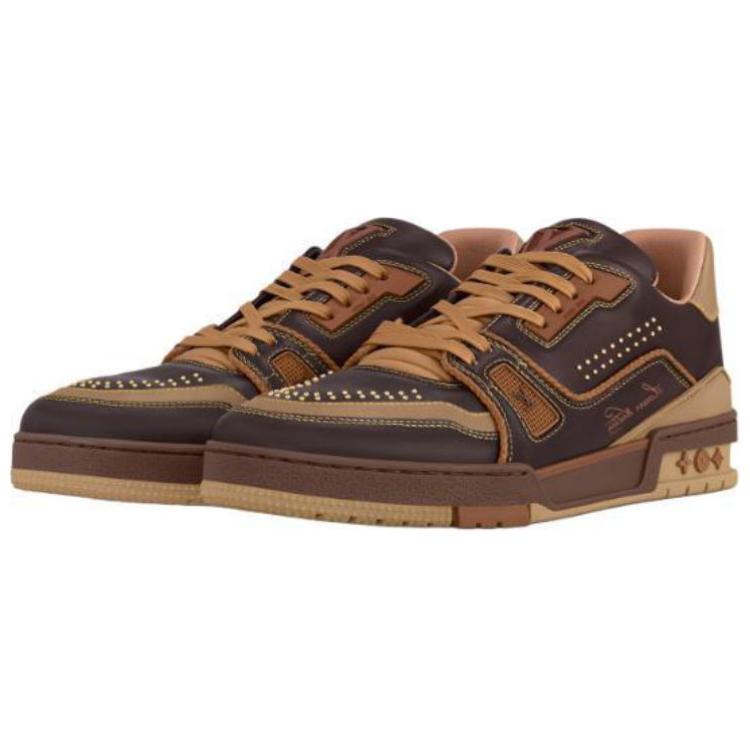 LOUIS VUITTON Trainer Low-Top Skateboard Shoes Men's Brown