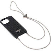 PRADA Leather Phone Case With Chain Compatibility With IPhone 14 Pro Max