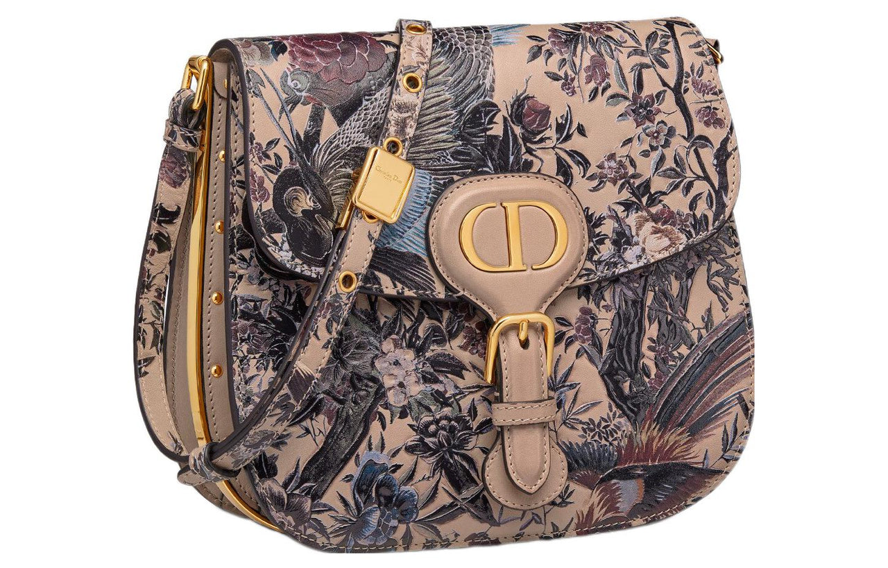 DIOR Bobby Cow Leather Crossbody Bag Shoulder Bag Women's Beige