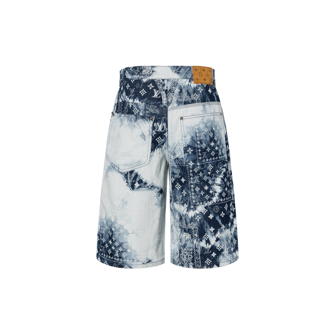 LOUIS VUITTON Monogram Bandana Baggy Fit Denim Shorts