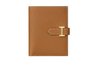 HERMES Bearn Calfskin Short Wallet Women's Gold