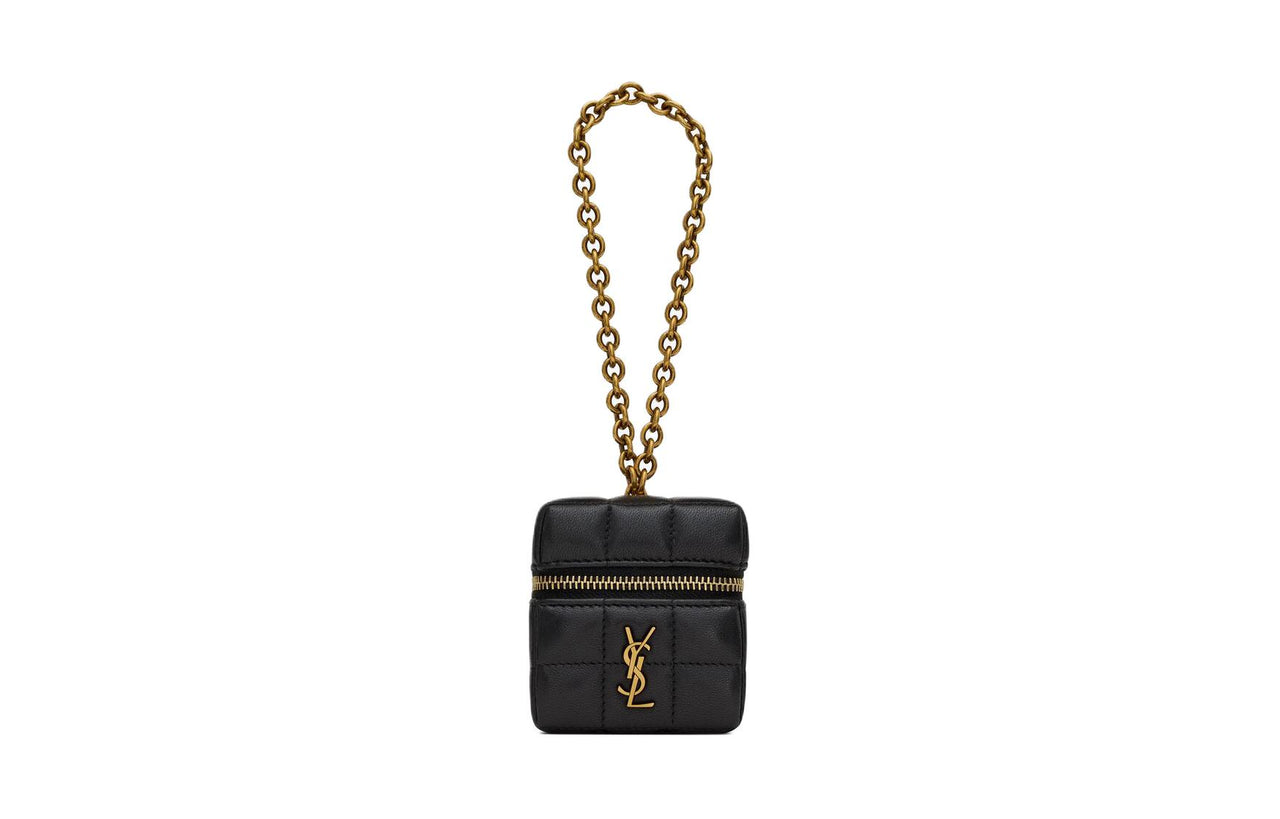 SAINT LAURENT Sheepskin Coin Purse Mini Women's Black
