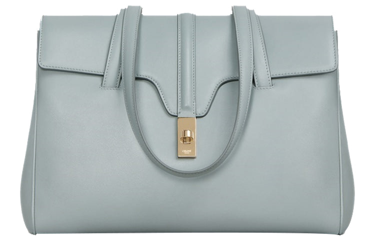 CELINE 16 Smooth Cow Leather Handbag, Shoulder Bag Medium Size Women's Ore Color