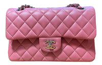CHANEL Classic Flap CF Sheepskin Chain Bag Crossbody Bag Shoulder Bag Women's Pink