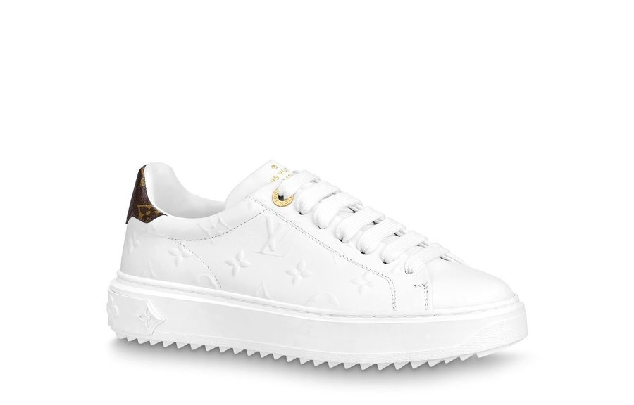 LOUIS VUITTON Time Out Sneakers 'White Monogram With Brown' Women's