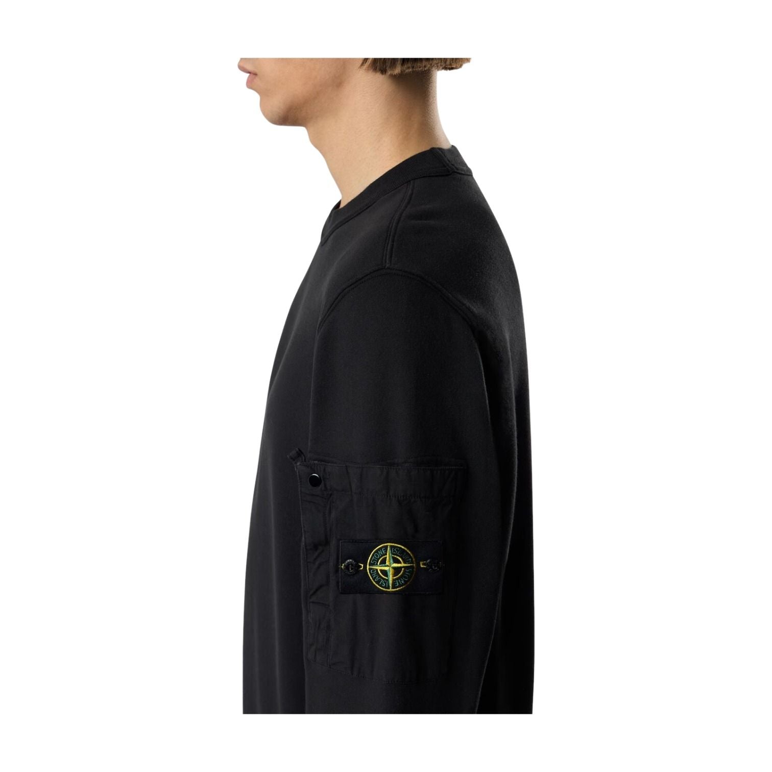 STONE ISLAND 6100019 Seasonal Pocket Crewneck Sweatshirt 'Black' L1S156100019S0410V0029