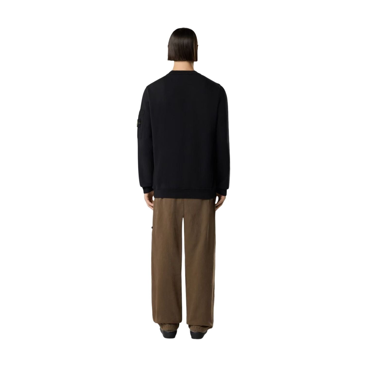 STONE ISLAND 6100019 Seasonal Pocket Crewneck Sweatshirt 'Black' L1S156100019S0410V0029
