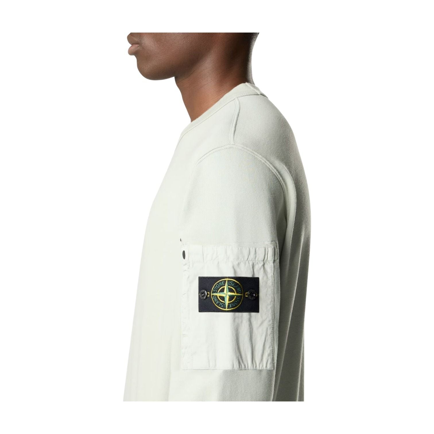 STONE ISLAND 6100019 Seasonal Pocket Crewneck Sweatshirt 'Sage Green' L1S156100019S0410V0055