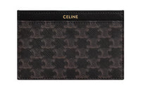 CELINE Triomphe Cow Leather Binding Card Holder Men's Black