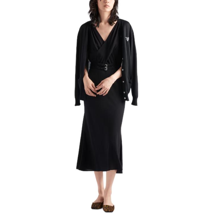 PRADA Sablé V Neck Dress