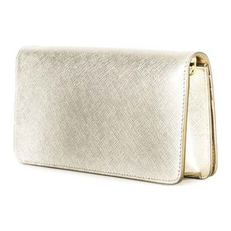 PRADA Calfskin Messenger Bag Handheld Crossbody Bag Shoulder Bag Women's Light Gold