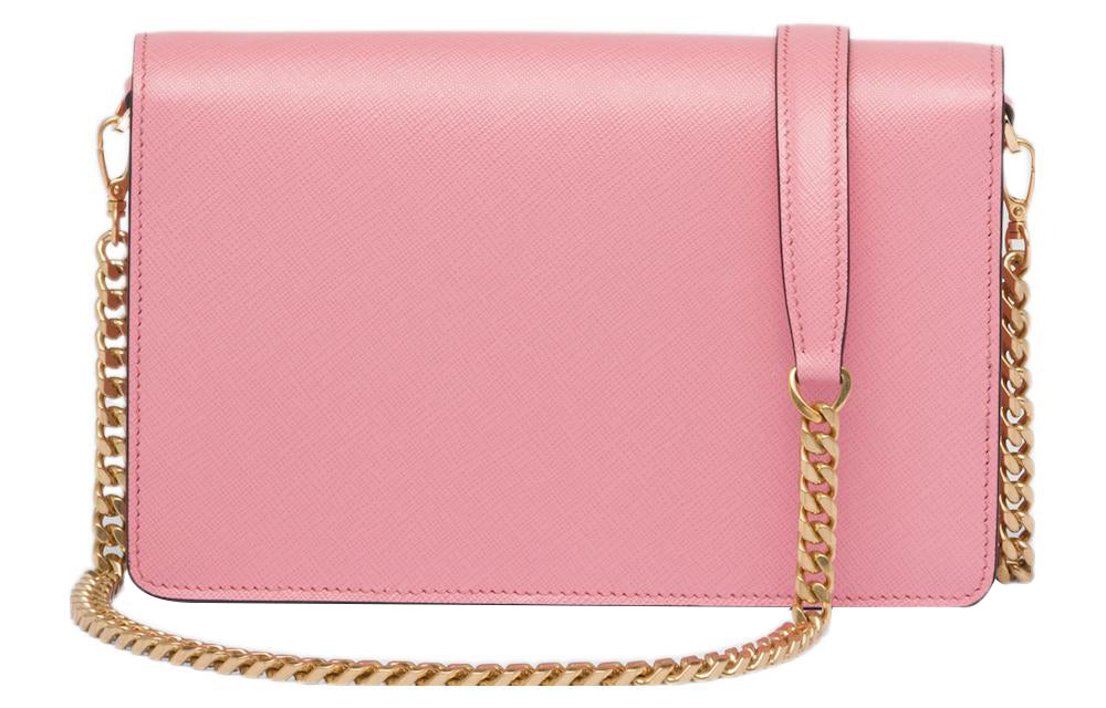 PRADA Saffiano Leather Crossbody Bag, Shoulder Bag Women's Pink