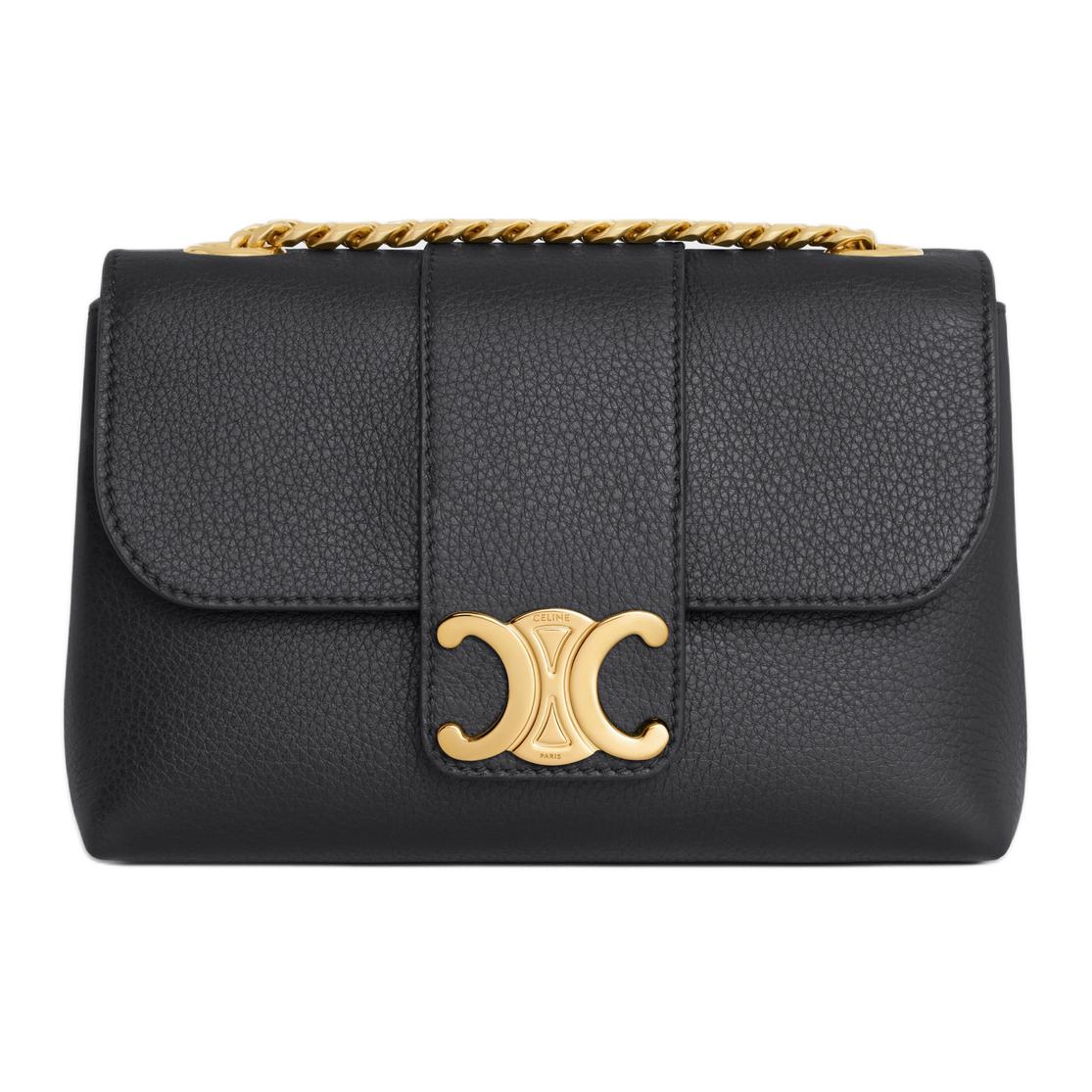 CELINE Calfskin Crossbody Bag, Shoulder Bag Mini Women's Black