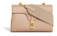 CELINE 16 Smooth Cow Leather Handbag, Shoulder Bag, Crossbody Bag Women's Beige Nude Light Khaki