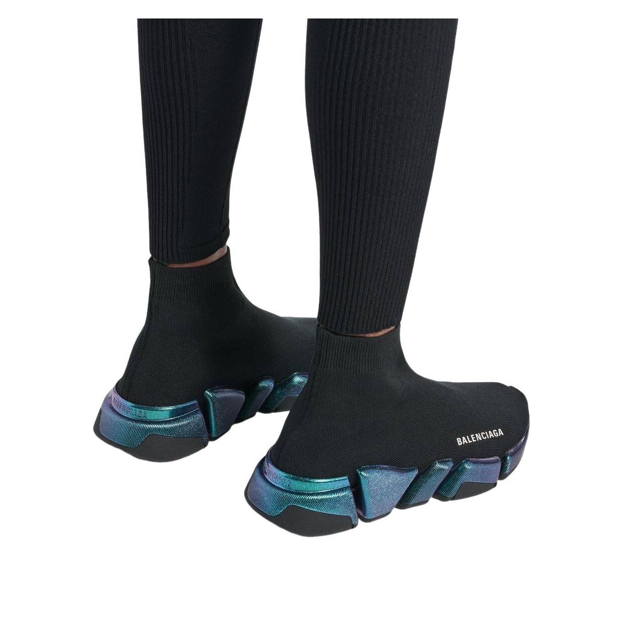 (WMNS) Balenciaga Speed 2.0 Iridescent 'Black' 617196W2DDB1040