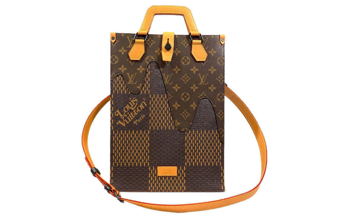 LOUIS VUITTON X Nigo Tote Damier Ebene Giant Mini Brown