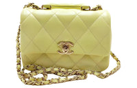 CHANEL Polished Lambskin Mouth Cover Bag Crossbody Bag Women's Yellow