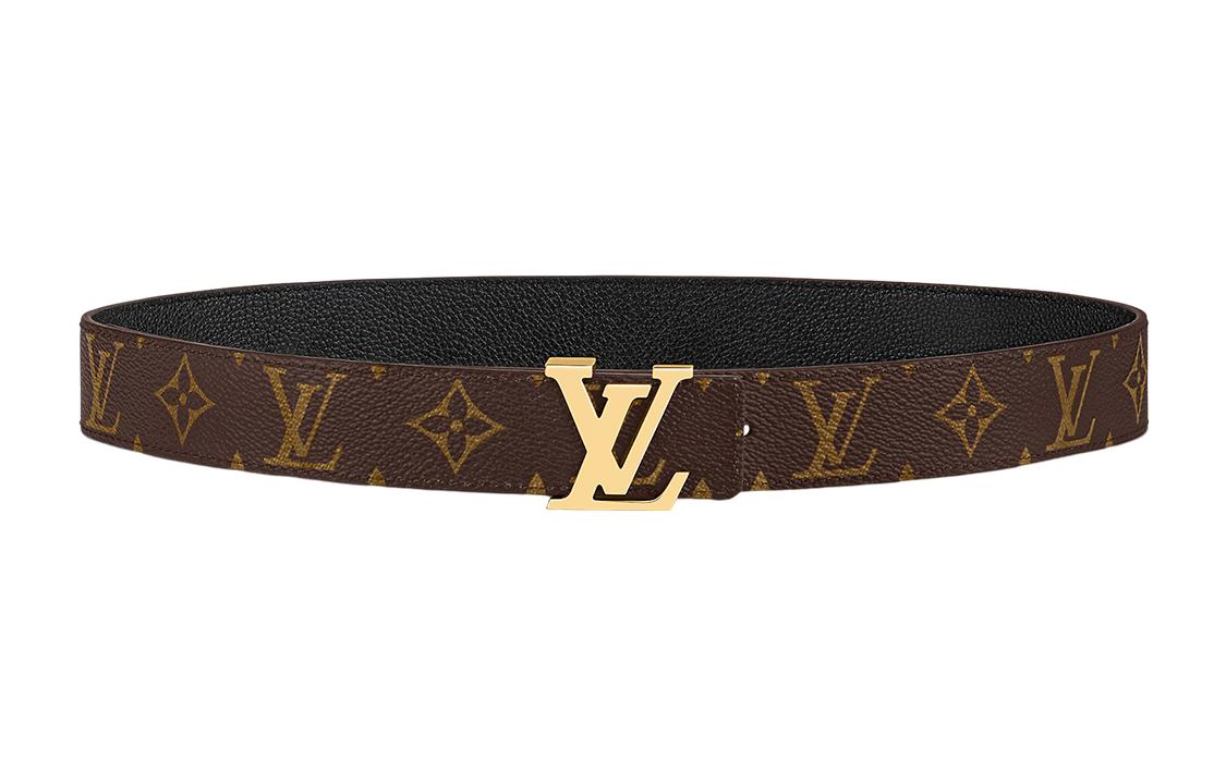 LOUIS VUITTON Leather Leather Belts Women's Brown Width: 3cm