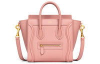 CELINE Luggage Calfskin Crossbody Handbags Nano Women's Antique Rose