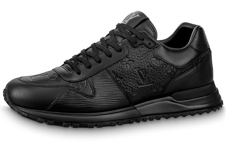 LOUIS VUITTON Run Away Sneaker Monogram Embossed Leather Black