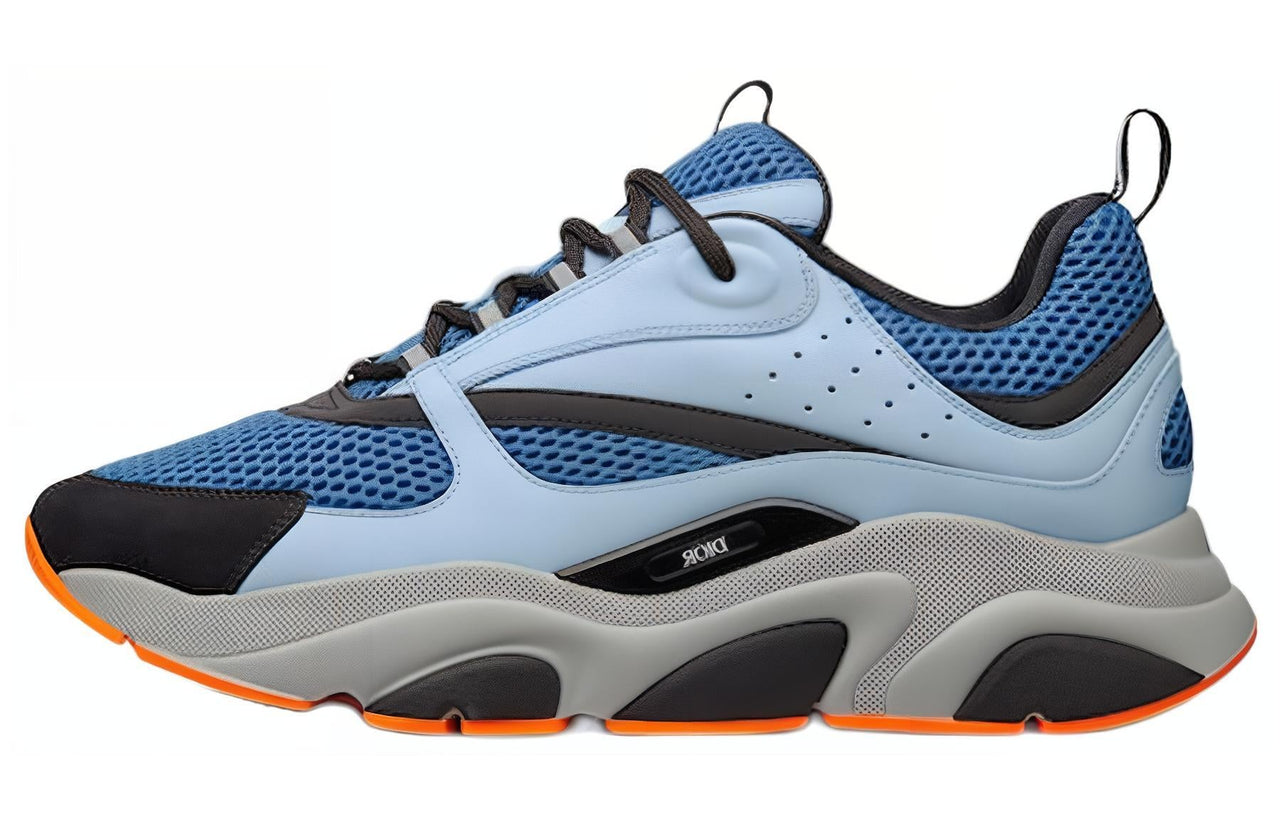 DIOR B22 Blue Technical Mesh Light Blue Grey Orange