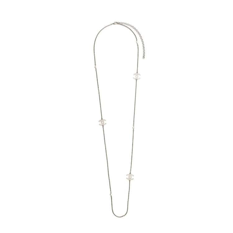 CHANEL 2000s CC logo Necklace