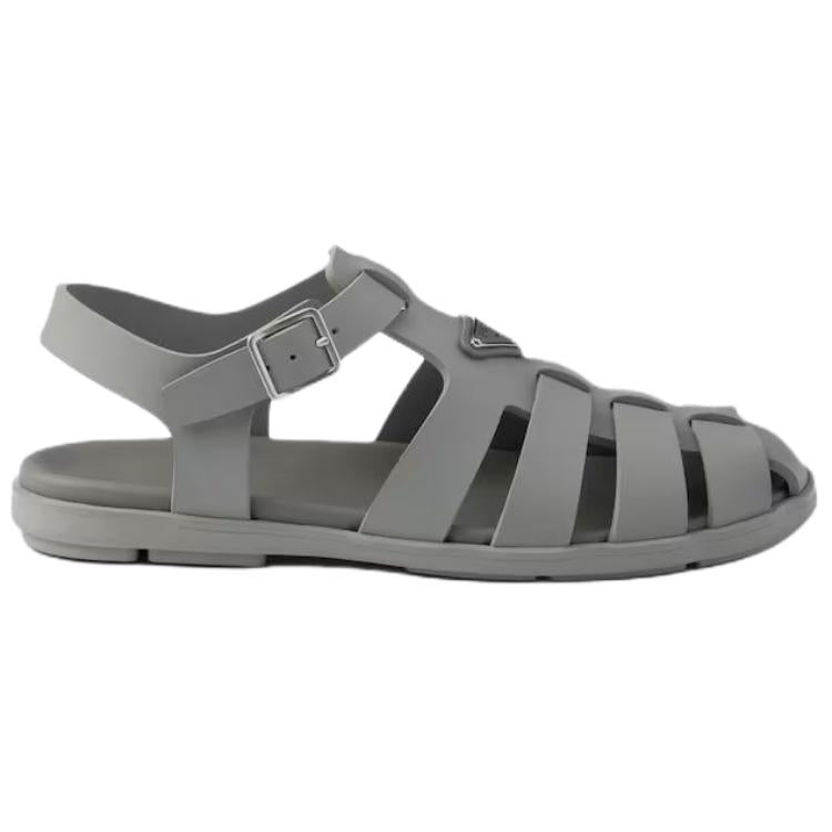PRADA Rubber Roman Sandals Men's Gray