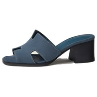 HERMES Helia Slide Slippers Women's Blue