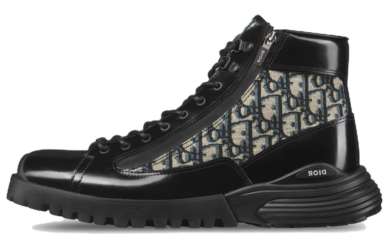 DIOR Combat Ankle Boot 'DIOR Oblique - Black'