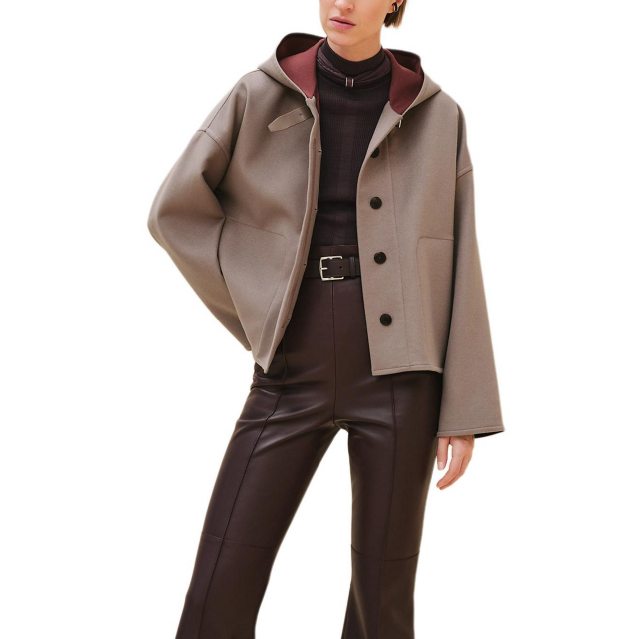 HERMES FW24 Jackets Coats Women's Elephant Gray