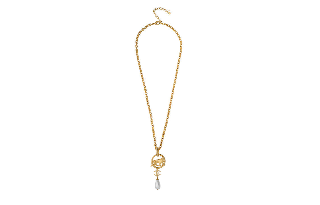 CHANEL Necklaces Women's Gold