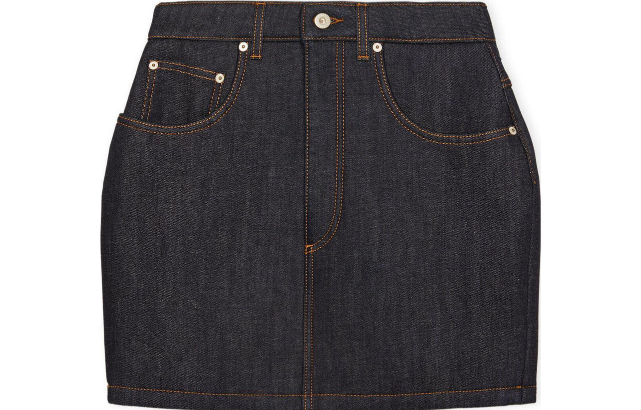 LOEWE Curved Mini Skirt 'Aw Denim'