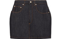 LOEWE Curved Mini Skirt 'Aw Denim'