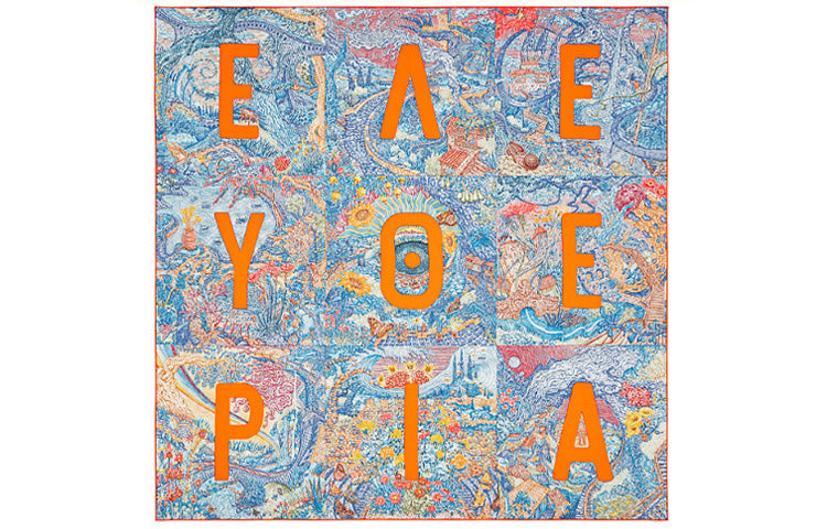 HERMES Silk Scarves Women's Blue Orange