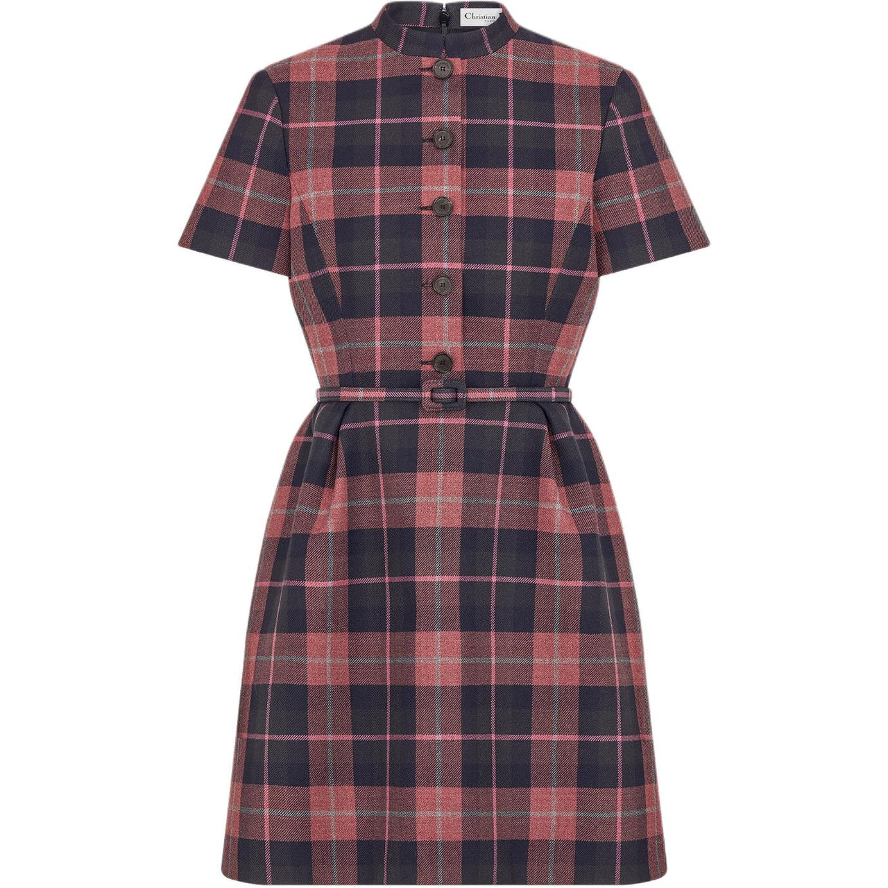 DIOR FW24 Short-Sleeved Dresses Women's Gray Pink Mix