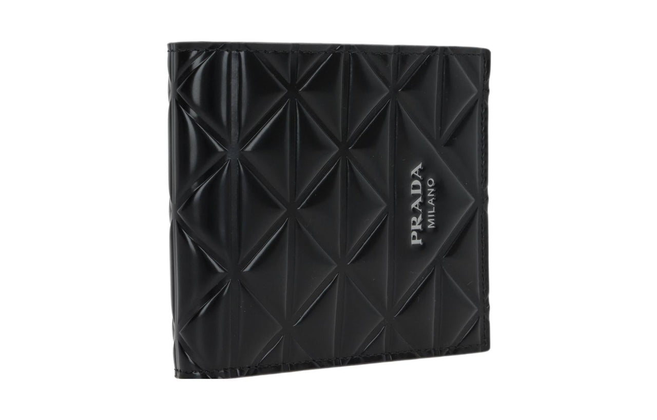 PRADA Calfskin Wallet Men's Black
