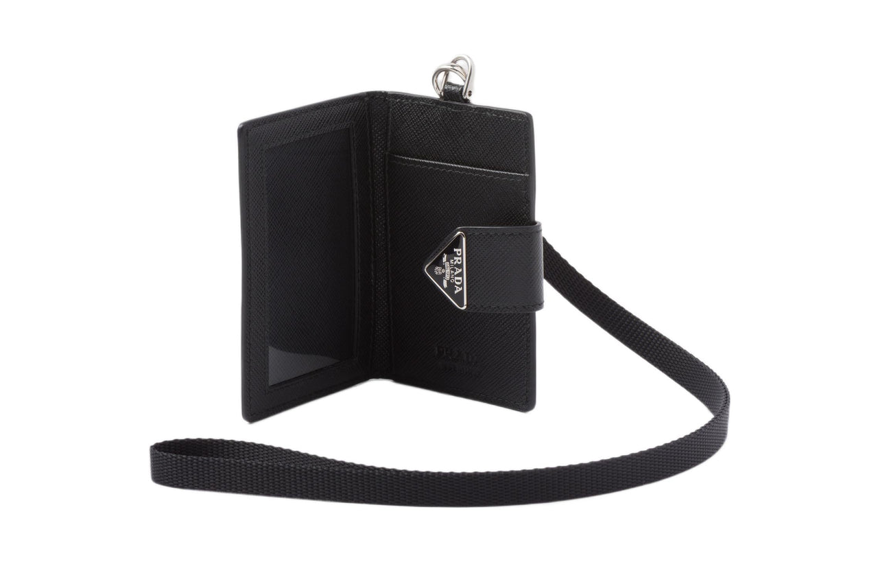 PRADA Saffiano Leather Card Holder Men's Black