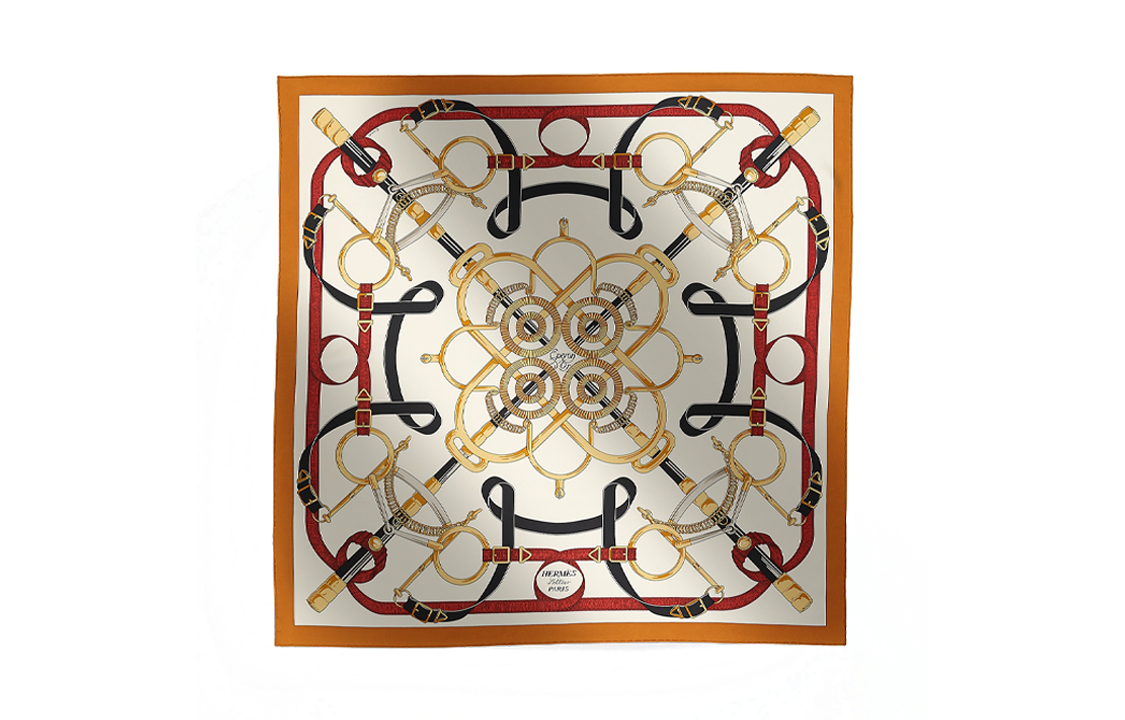 HERMES Silk Scarves Women's Orange
