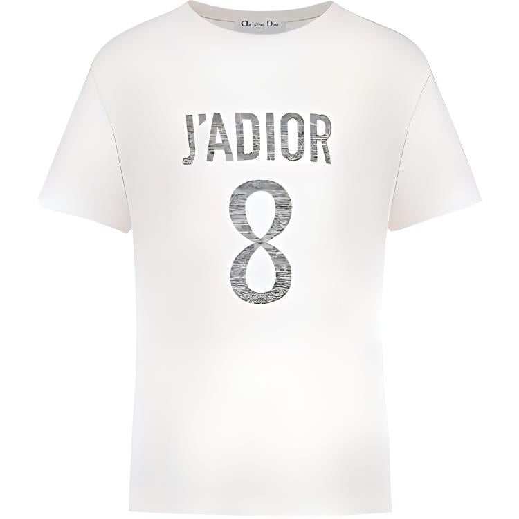 DIOR J'Adior 8 Letter Logo Print Crew Neck Short-Sleeved T-Shirt T-Shirt Women's White