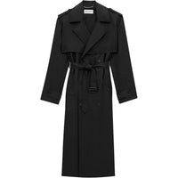 SAINT LAURENT FW22 Trench Coat Women's Black
