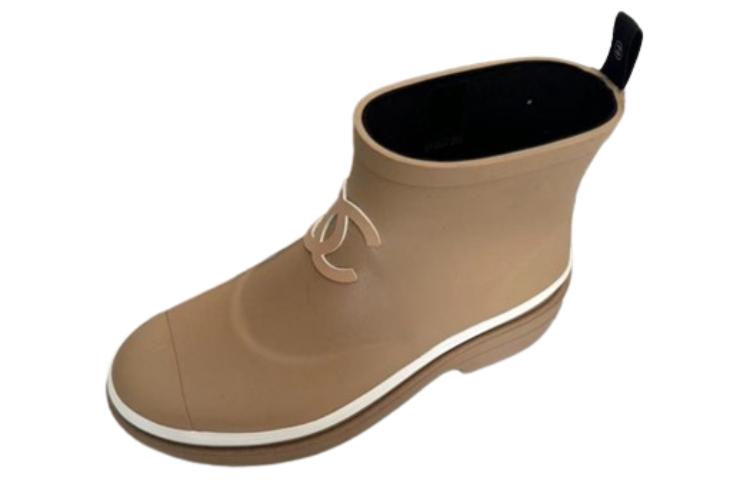 CHANEL Rain Boots Women's Brown