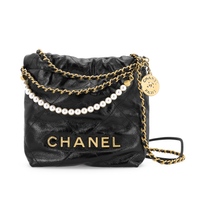 CHANEL Calfskin Bucket Bags Shoulder Bag Crossbody Bag Mini Women's Black