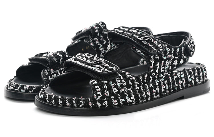 CHANEL Beach Sandals Women's Black