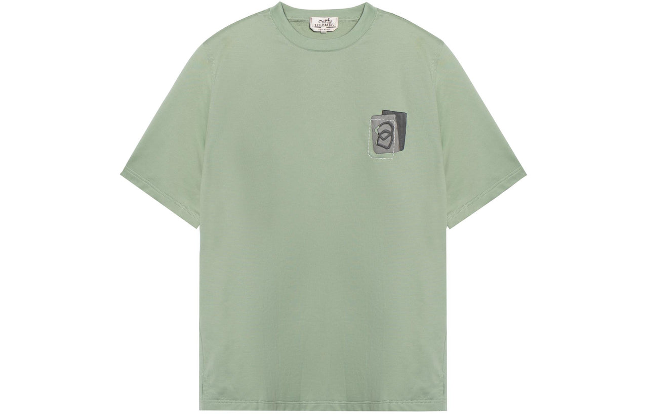 HERMES T-Shirts Men Aqua Blue