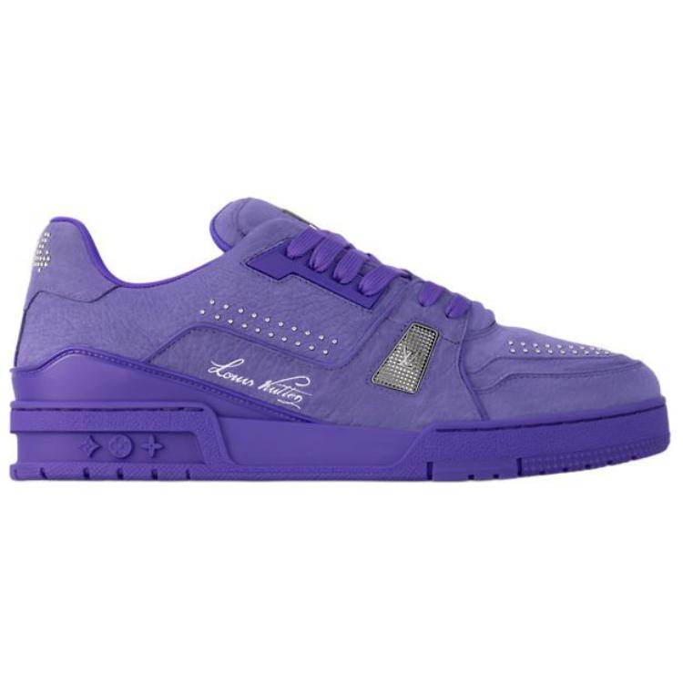 LOUIS VUITTON Trainer Low-Top Skateboard Shoes Men's Purple