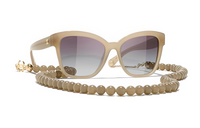 CHANEL Plate Frame Butterfly Sunglasses Women's