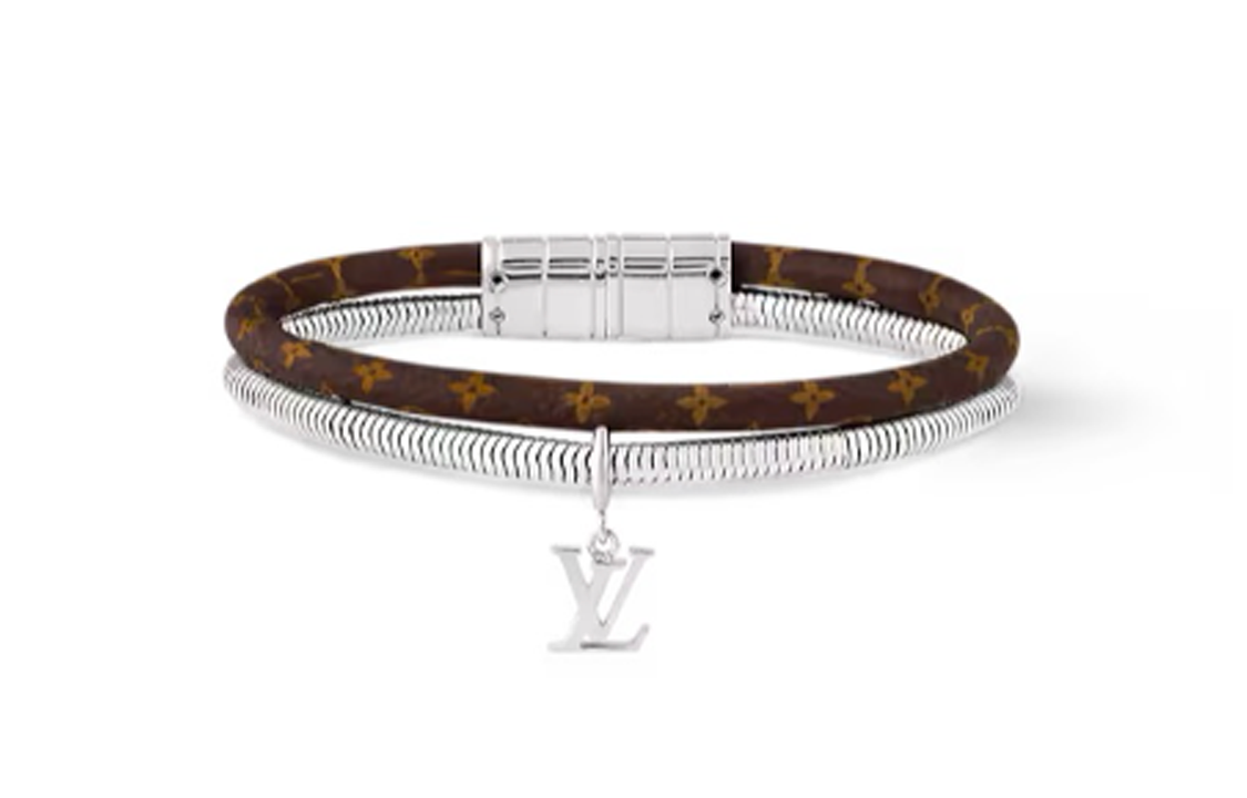 LOUIS VUITTON Canvas Metal Components Bracelets Unisex Brown
