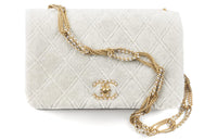 CHANEL Lambskin And Gold Metal Shoulder Bag, Crossbody Bag Women's White