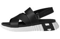 HERMES Electric One Strap Sandals Men's Black