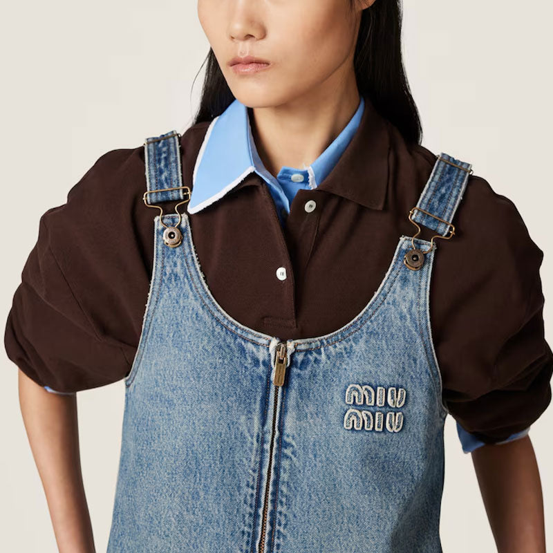 miu miu denim dress Miu Miu Denim Dress In Blue
